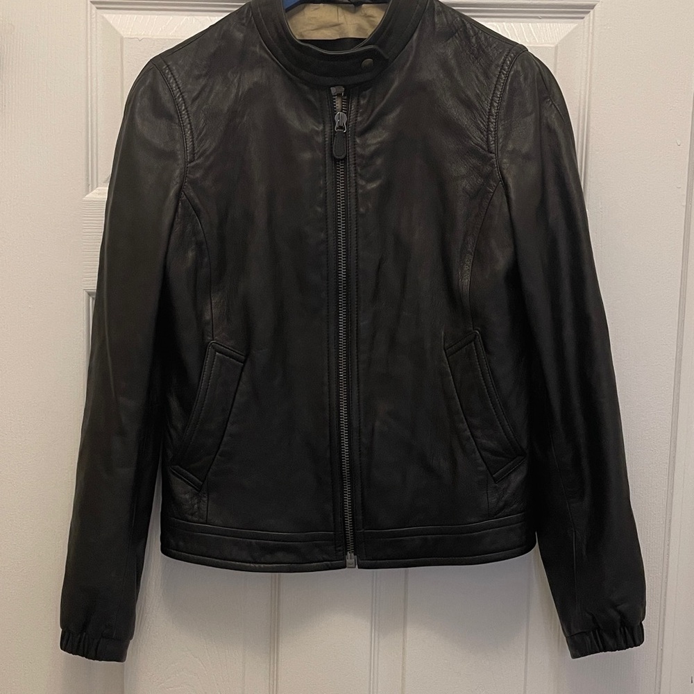 Vintage Women's Coach Black 💯 Sheep Leather Bomber Jacket. - Picture 7 of 7